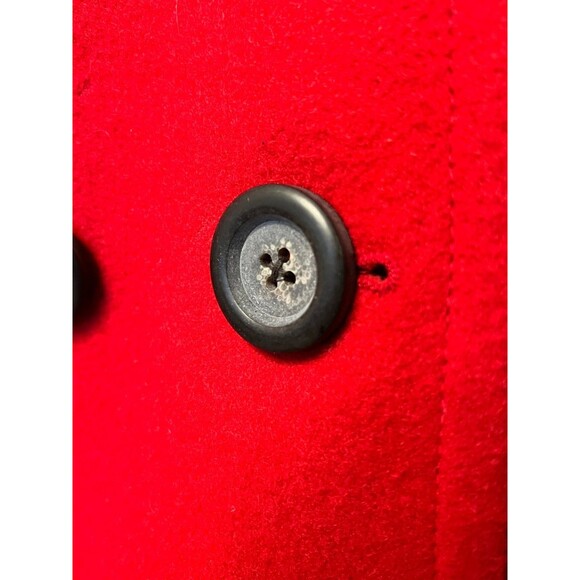 Vtg MERONA Women's Plus Size 24-26W Wool Peacoat Double Breasted Red Winter Warm - Picture 6 of 11